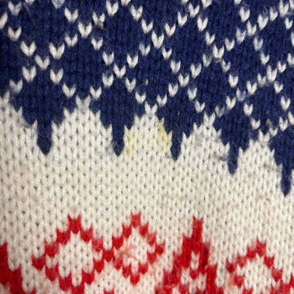 Vtg One Step Up Women's M Sweater Fair Isle Diamond Knit 80s Acrylic Colorful - Picture 4 of 5